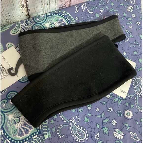 NWT 2 PC Headband Ear Warmers Gray Black - Picture 3 of 7
